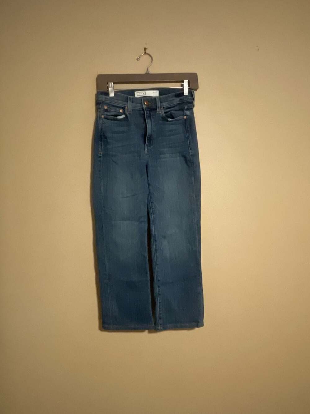AYR The Pop High-Rise Straight Crop Jeans W 27 Blue Denim